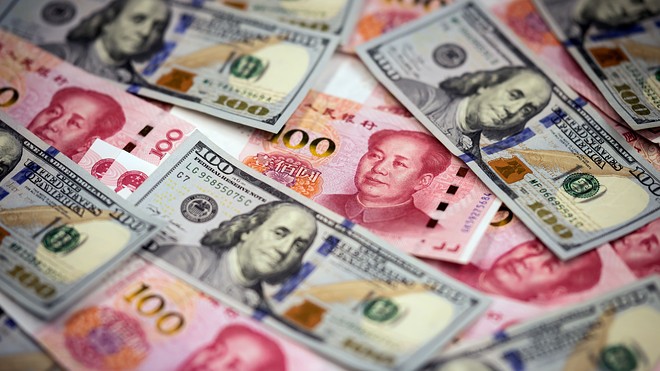 The dollar is declining as tensions between the United States and China increase